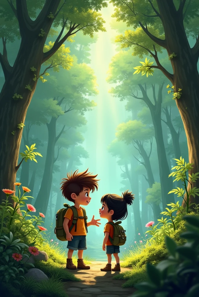 Ben, always thinking of others, whispered, "Let's wish for something that can help everyone." Lily agreed. They wished for the forest to remain safe and beautiful forever.