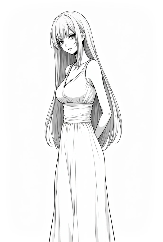 1old woman,(solo),40 years old,medusa hair,(white background,line drawing),(naked),long hair,white hair,angry,cowboy shot