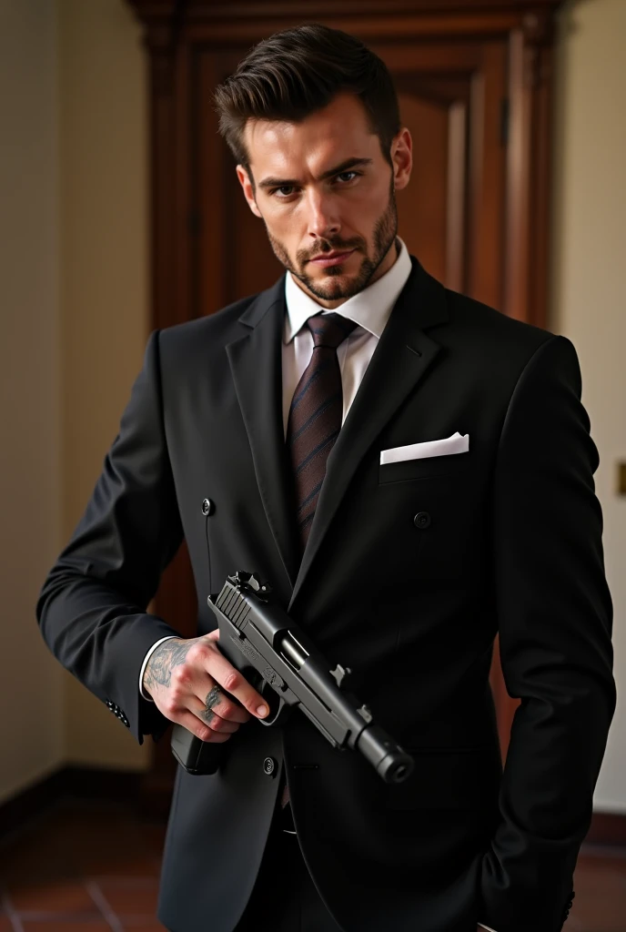 A man holding a gun