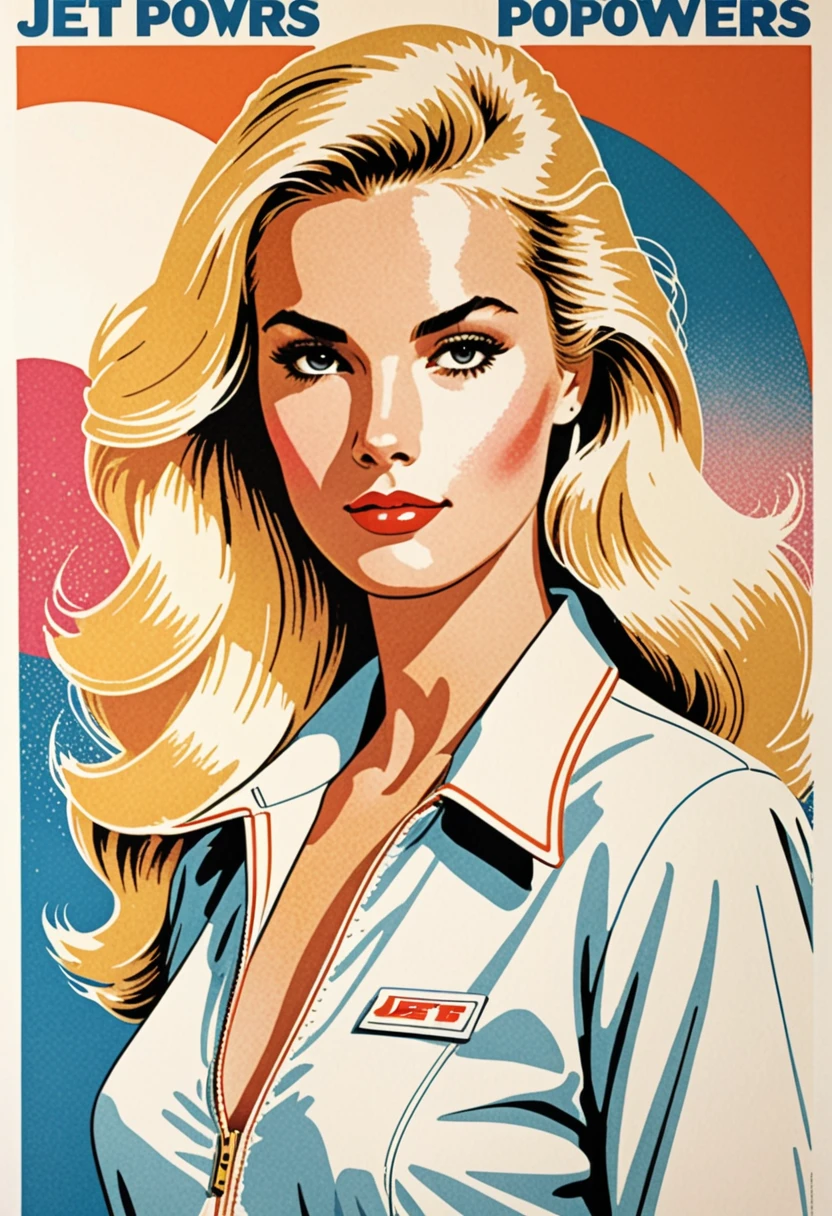 1girl,1950s retro comic,sci-fi,slender hot blonde,realistic proportions,tight jumpsuit,cleavage,looking at camera,