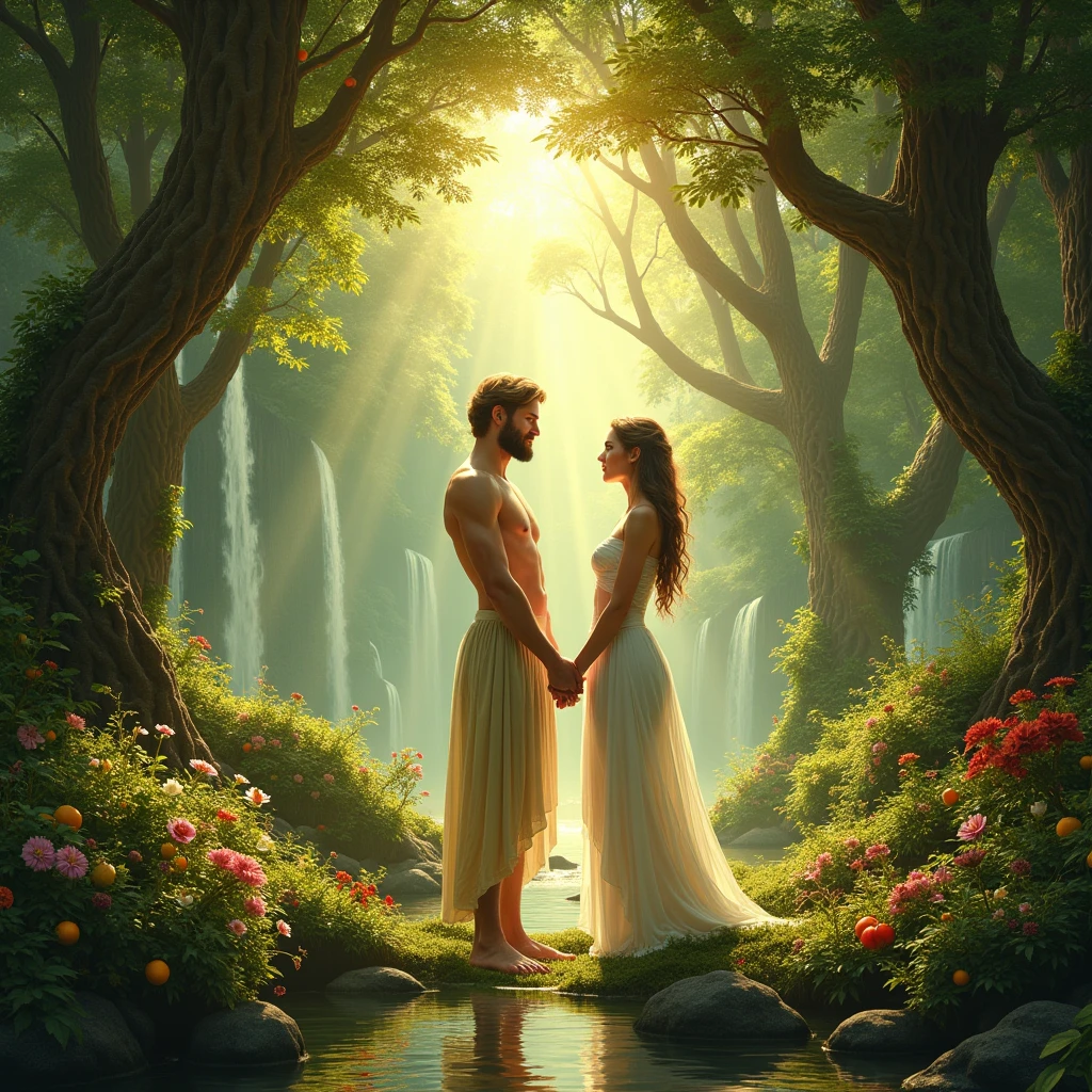 Design me the Garden of Eden, based on the Genesis chapter of the bible
