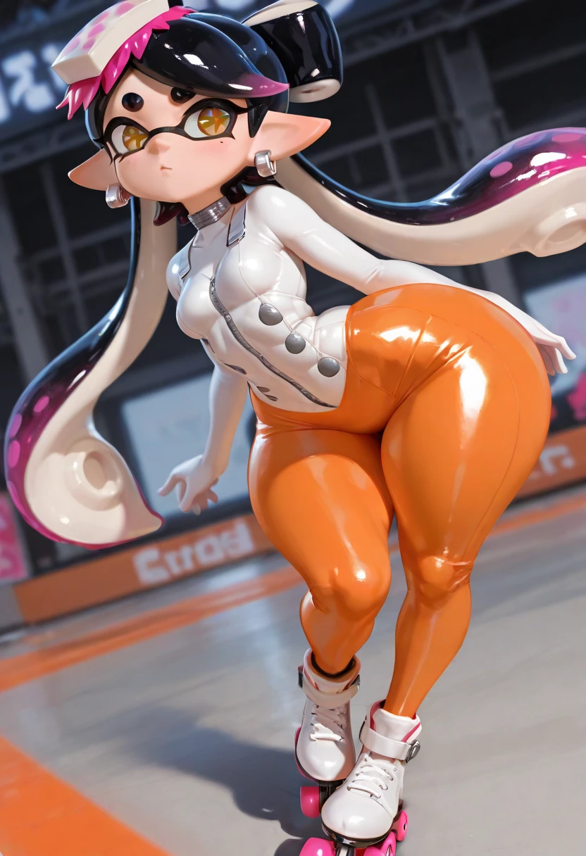 1girl, ((dynamic interesting pose)), hyper breasts, bodysuit, sfw, full body view