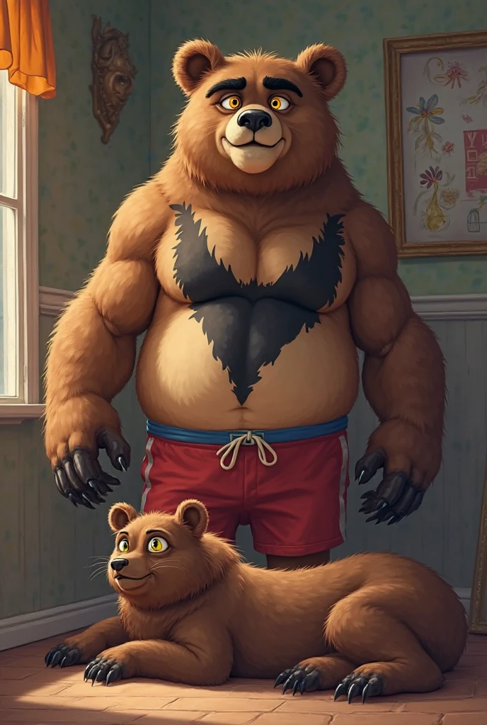Tradu text folosind camera foto
(duo, size difference, father and son: 1.9) Rottweiler antrum muscle, (Standing, son presenting father's crotch to the viewer: 1.9). 4k, high resolution, best quality, published in e621, single, antral body, antro rottweiler, black and tan body, older man, male, masculine, (very muscular, thick build, pecs:1.2), correct anatomy, (live background , Christmas, Night), (by wfa:1.0), (by Taran Fiddler, by black:1.0), black nipples, (jockstrap, crotch bulge:1.3), (detailed eyes), sexy, smile, shiny muscles, nipple piercings, strong shadows, confident, seductive, courtship, half-length shot, photorealistic skin