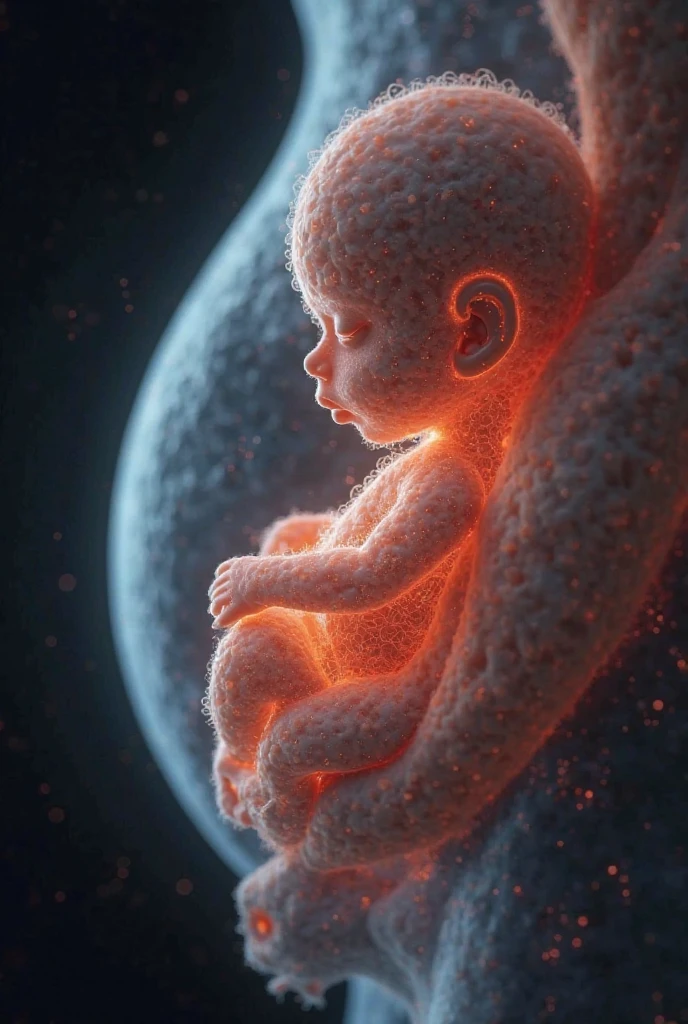 a closeup of a fetus in a baby's womb, feto, gravidez, Described as a 3D rendering, digital render, simetria! feto humano, Processado, femme fetal, Awakening of the cervix, isolado no fundo branco, saco gestacional de membrana, em um fundo preto, rendered illustration, altamente renderizado!!, altamente renderizado, vermelho realista 3 d render, no fundo preto