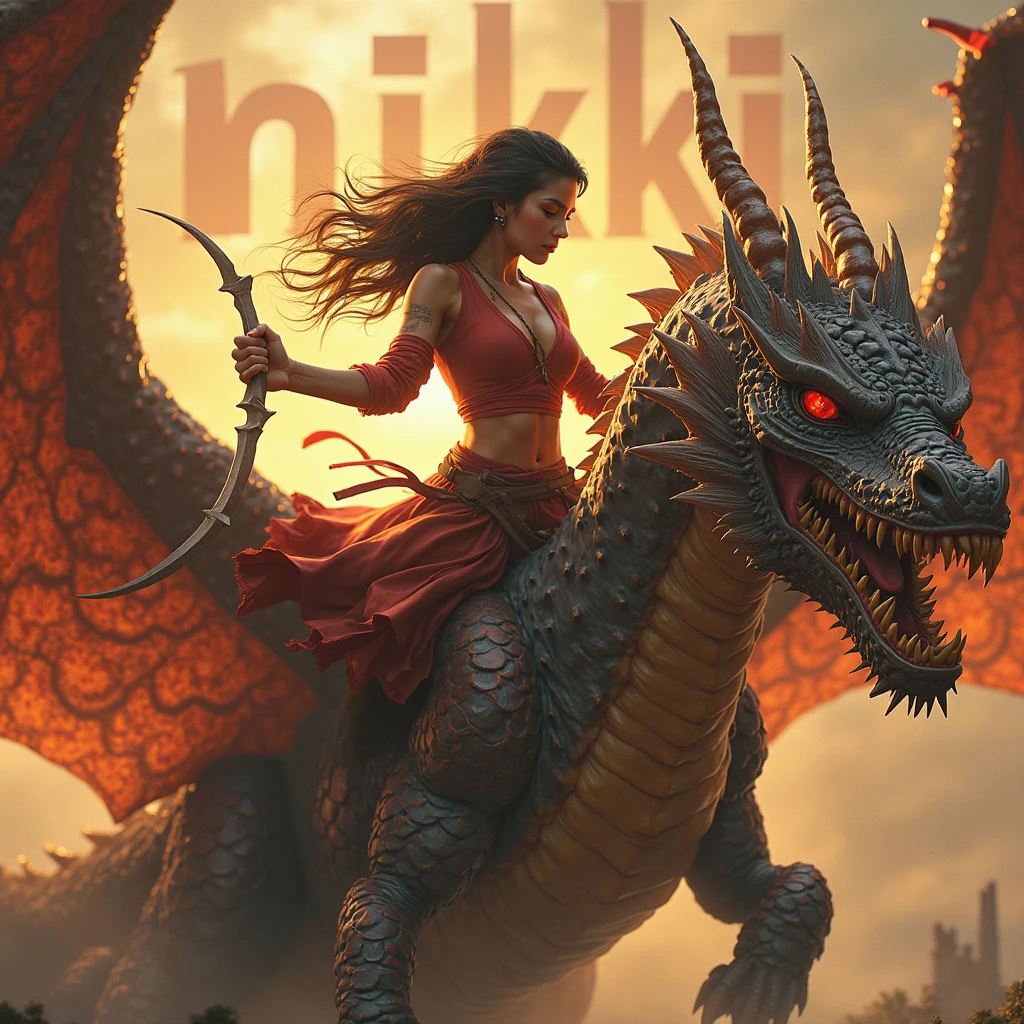 masterpiece, (1girl:1), extremely detailed female character, full body shot, best quality, dnd, dungeons and dragons, (thin, athletic, pointy ears), (red dragonborn, anthro, horns, red eyes, scales skin, damaged), (title "Play Dragon", "Playboy", "Dragon":1.5), (magazine:1.3), medieval era, fantasy clothes, anime style, (medieval fantasy full plate small paladincloth, paladin warrior), (nsfw:0.5)