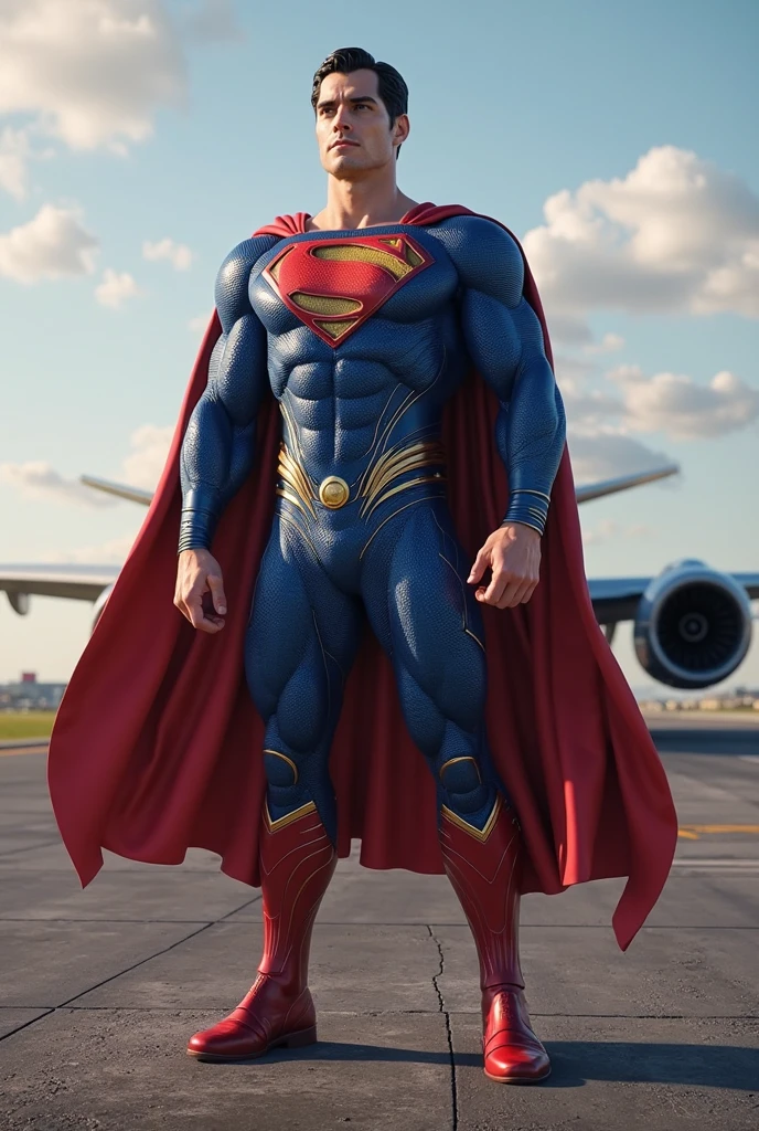 jfk2024, 1man, photorealistic, best quality, masterpiece, dressed as superman, floating in sky, epic pose,
