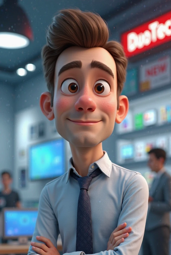 3D character.(Ed Helms as Andy Bernard:1.6), (caricature:0.2).  bokeh, professional, 4k, highly detailed <lora:SamaritanEsdxl:0.45> (Pixar Render, CGI Animation, Disney:1.2) cute big circular reflective eyes, office, dof, (cinematic film), (infectiously enthusiastic with an eager smile:1.2)