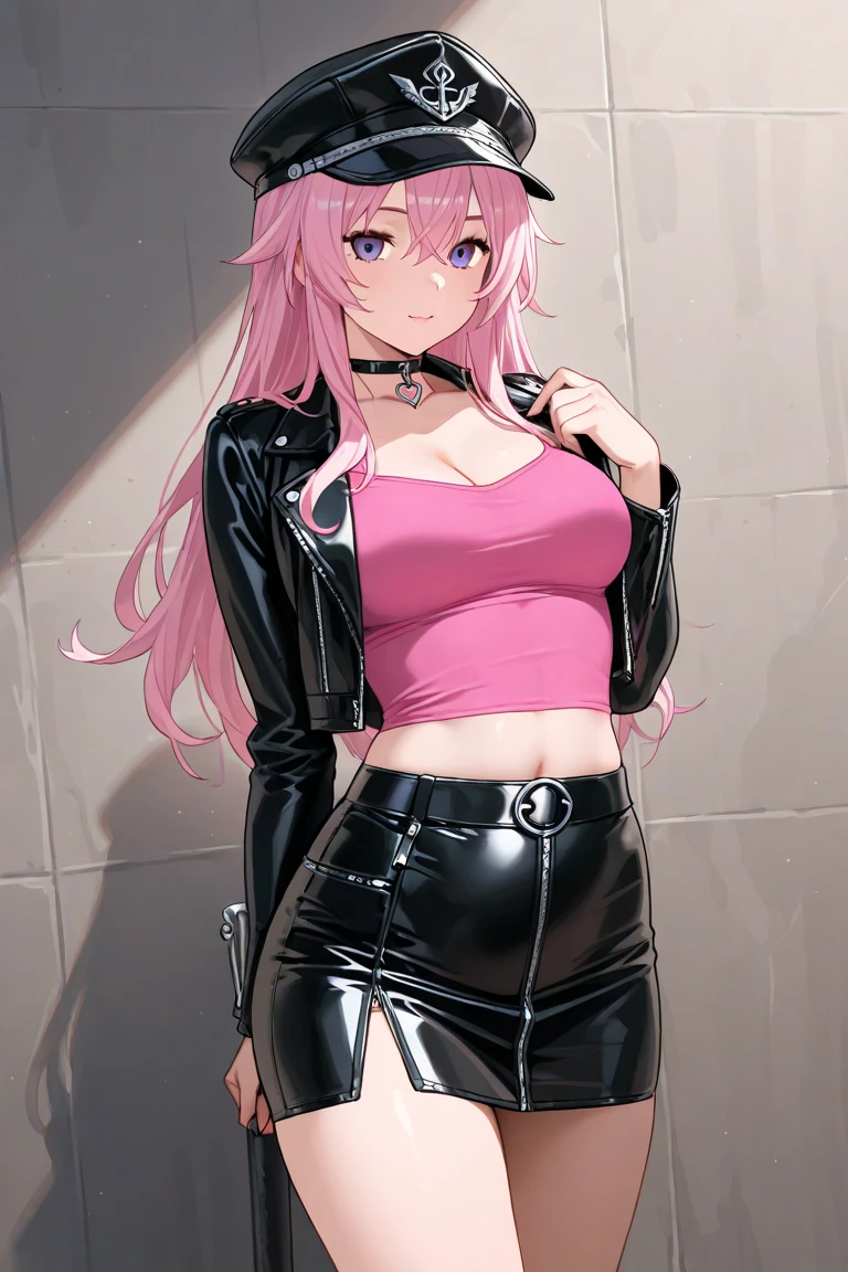 High resolution, woman , good lighting, despicable, , (No nudity), (((レザータイトmini skirt))), ((tight leather top)), (((leather thigh high boots))), (garter belt), abdomen only, (wet shorts), , cute face, I'm embarrassed and blush, humiliating, ((spread your legini skirt))