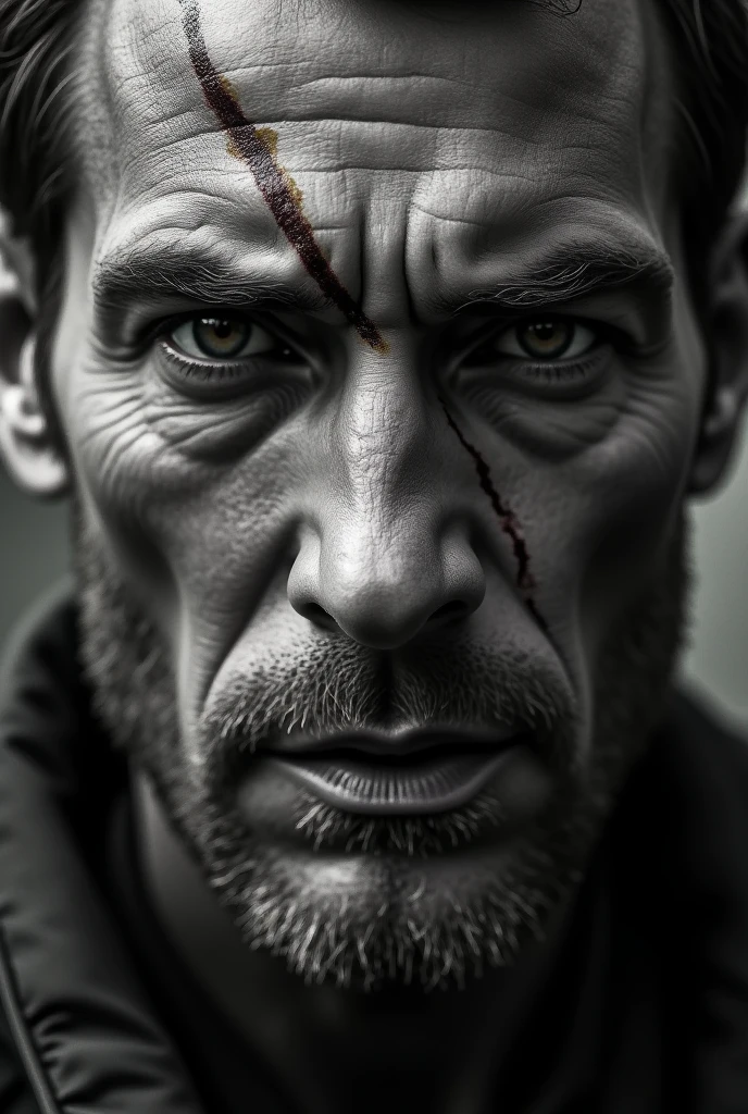 a close up of a man with a very dirty face, cinematic realistic portrait, 4k concept art and hyper realism, highly detailed vfx portrait, ultra realistic concept art, realistic digital art 4k, realistic digital art 4 k, highly detailed vfx portrait of, cinematic bust portrait, 4k highly detailed digital art, 8k portrait render, photorealistic dark concept art
