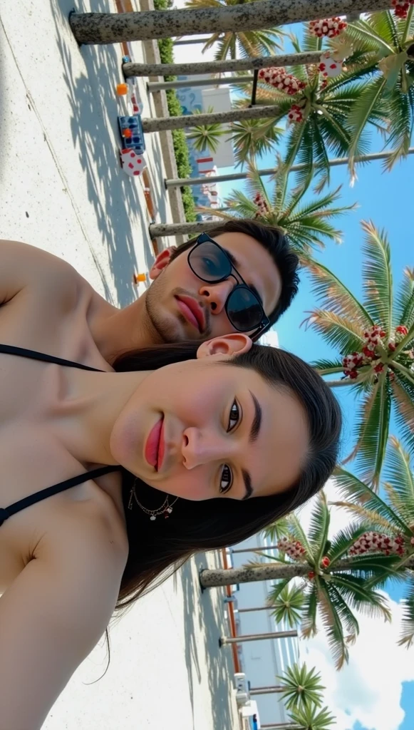 there is a man and woman on the beach kissing each other, Imagen de perfil, Foto de vacaciones, kissing together cutely, posing on a beach with the ocean, Couple kissing, selfie enamorado, en una playa soleada, Tyler Edlin y Natasha Tan, they are in love, reddit post, Charli Bowater y Artgeem, Foto de Snapchat, en la playa