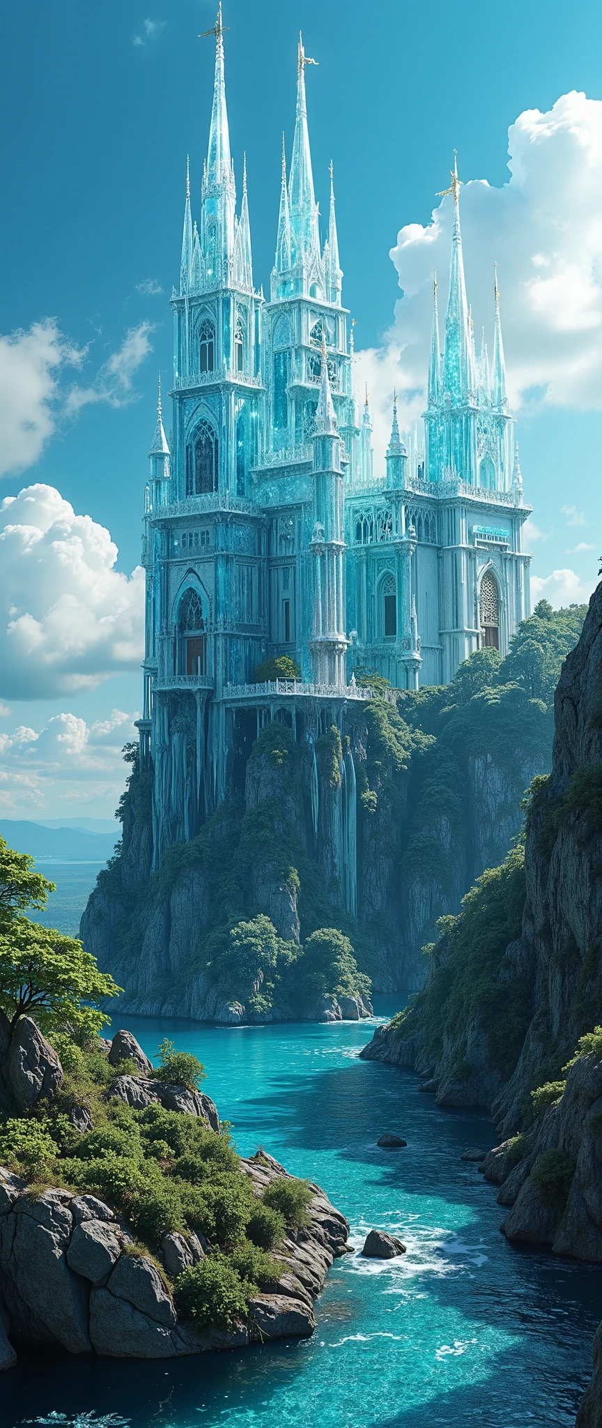  in high-definition images、Glass Castle Masterpiece, 最high qualityで, high quality, High ResolutionCG Unity 8K 壁紙 , 古代ガラスの城の廃墟  Scenery, Outdoors, English Prairie, Blue Sky Seen Passing Through, Glass Castle Ruins England , Mountain Top Ruins,  Scenery, nature,High Resolution ,  Color Difference, photorealism 、 Highly Detailed Castle Ruins in Ruins