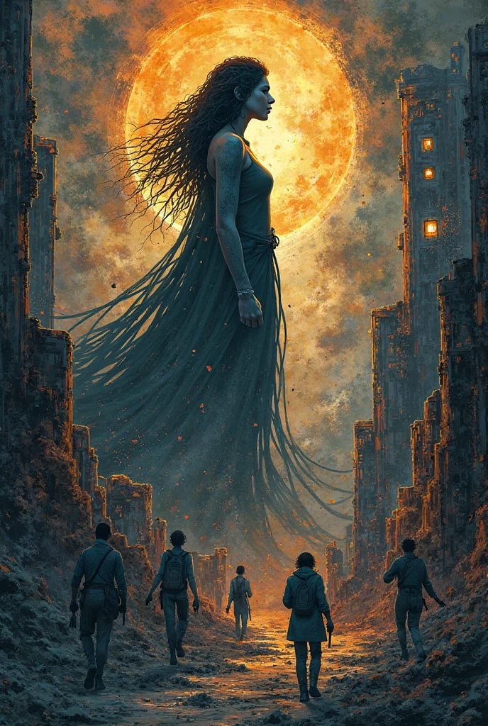 A sexy male with delicate facial features, black long hair, and teal blue eyes swinging in space and looking down at the earth. He is wearing all-black gothic clothes. No facial hair. (Boy)