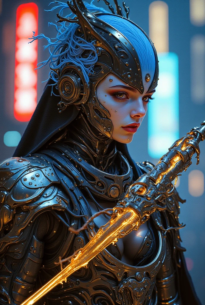 ultra detailed Female Android deity, scifi, octane render, clay render, (dia de los muertos), asymmetrical, intricate concept art, art by michael welan and DZO and greg rutkowski and alphonse mucha and loish and WLOP, nsfw