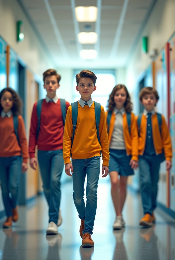 Students line up