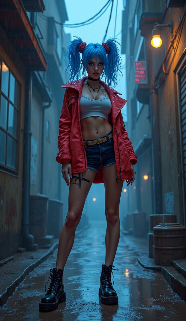 The Ino of the Naruto Shippuden anime)))), beautiful blue eyes, big chests, sensual, standing on a street of a destroyed city, fire, black background of minimalist photographic studio, super realistic, well detailed face without distortions, epic image in best possible resolution, 8k, very realistic, depth of field, a work of art, portrait style