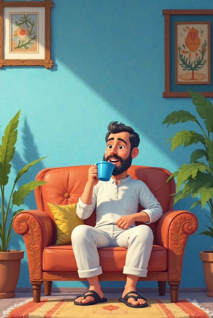 lazy man, lounging on an icon, lazy character