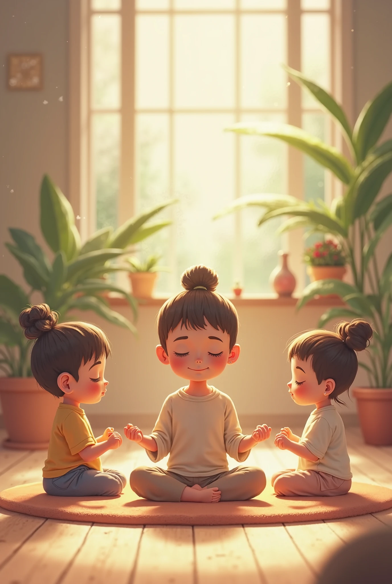 Meditation children study 
