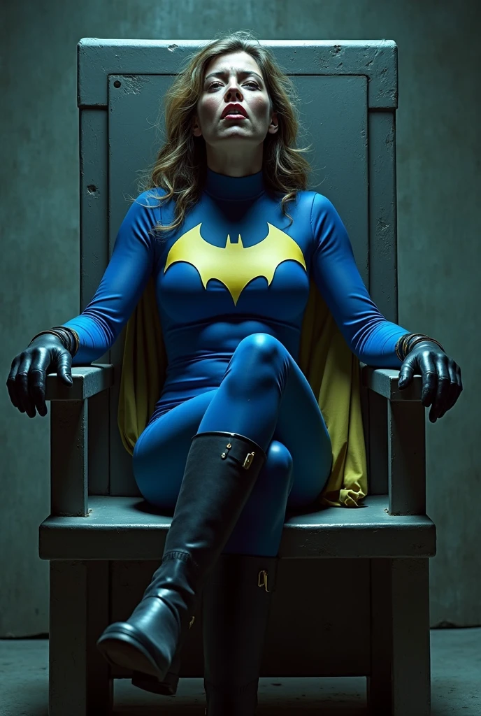 (highres, high quality:1.2), intricate details,
1girl, solo, milf, full body, (sitting:1.2), (throne:1.2), (spread_legs:1.3) , throne room,    <lora:CARTOON_DC_batgirl_ownwaifu:0.6>
CARTOON_batgirl_ownwaifu,www.ownwaifu.com,mask,long hair,blue eyes,bodysuit,breasts,cape,domino mask,belt,medium breasts,superhero,gloves,lips,black bodysuit,helmet,belt buckle,horns,bat_print,pouch,
curvy, toned, large breasts, narrow waist,