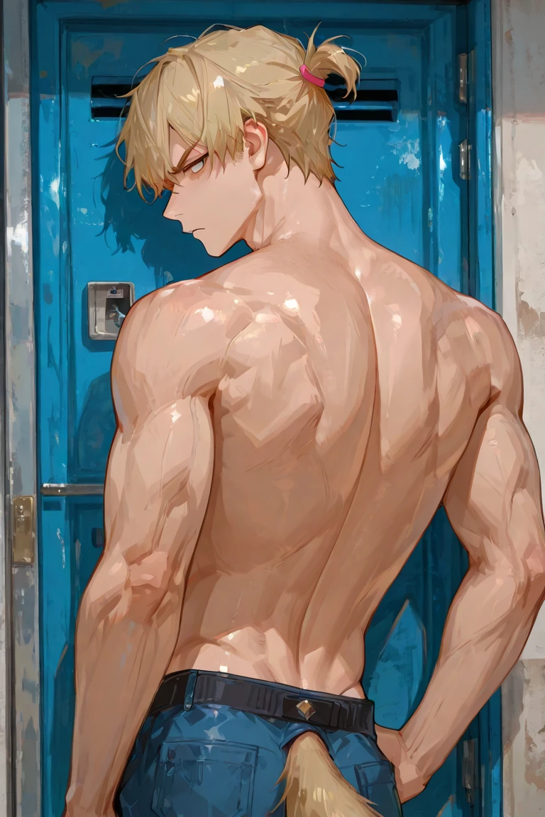 High resolution, masterpiece, The best quality at its best,最high quality,high quality, Height Details,boy, (childの体,)(Small body),(Slender),((No muscles)),((10歳のboy)), , Short body,((Viewed from the front)),Full nudity,naked,Both arms are tied,(erection),The groin is bulging,The crotch is pointed upwards,Playing Banzai,Both arms raised,Both sides are visible,Wrist rope,Shiny skin,Blonde short hair,Brown eyes,classroom,Standing in front of a blackboard,Are standing,The whole body is visible,Sweat, Crying face,blush,
