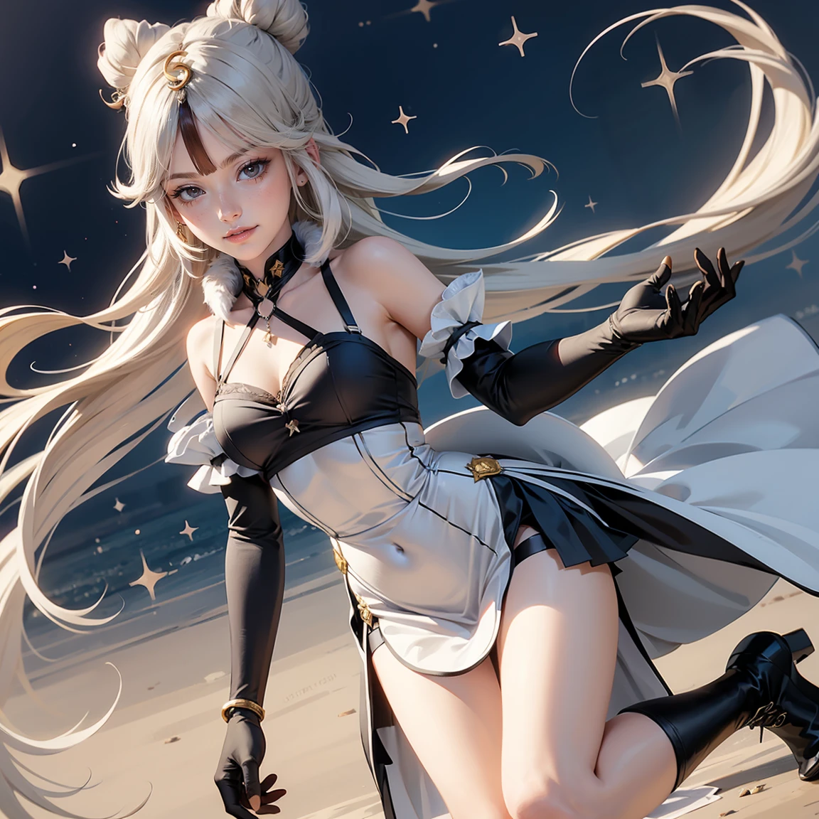 best quality, tmasterpiece,Ultra-high resolution,Clear face,(Reality:1.4),ferpect lighting,(upper body shot), (photorealistic:1.50), anime wallpaper, Guviz style artwork, cover-up fantasy up to magic , by Yang J, Guviz, beautiful artwork illustration, beautiful digital artwork, beautiful digital illustration, Li Song, beautiful anime portrait, art style in Beauvot, Lips wear thick red lipstick