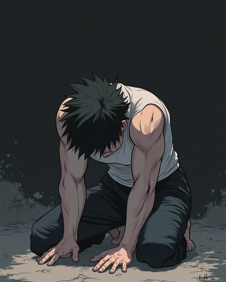 a muscular gray skinned demon, muscular body, demon chainsaw man style head, human lips, black eyes, covered eyes, detailed face, highly detailed, cinematic lighting, dark fantasy, dramatic pose, photorealistic, 8k, best quality, hyperrealistic, dark moody lighting, dramatic shadows, masterpiece