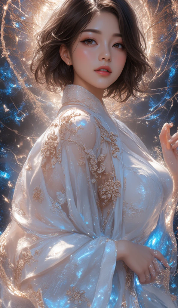 (Two beautiful teenage italian girls:1.6), Close friends, (They are hugging each other:1.2), Kiss her cheek or chest,(Detailed iridescent bodysuit with beautiful fractal or marble design:1.5), Incredible and spectacular scenes, ((High quality)), ((Detailed)), ((Fantasy)), Blue Plasma Brain, Green Plasma Body, Vulgarity, beutiful breast, obscenity, (Lewd smile:1.2), coarse, Obscene, mean, (raunchy:1.2), (Immoral:1.2), Lachish, (small breasts with beautiful raised pink areolas:1.5), (Cameltoe), (Expression of ecstasy:1.2), Photorealistic, Official art, unity 8k wall paper, 8K Portrait, Best Quality, Very high resolution, (Incredibly beautiful nature background:1.6), (18 years old:1.5), (Sexy and glamorous:1.1), (A coquettish expression:1.6), (seductively smiling:1.6), (erotic posing:1.9), (Model Posing:1.8), Beautiful seductive face, Portrait, (Thick eyebrows:1.4), (Big scarlet eyes:1.2), Beautiful eyes with fine symmetry, (Ultra detailed eyes:1.4), (High resolution blue eyes:1.1), Intimate face, (ultra detailed skin texture:1.4), White skin, pale skin, Perfect Anatomy, Thin, (Beautiful toned body:1.5), Hair Bow, (Moist skin:1.2), No makeup, (dark circles:1.1), Good anatomy, Focus Face, good-looking, (Emilia Clark:0.6) (Emma watson:0.3),(Jennifer Connelly:0.4), (sensual face:1.5), Elegant face, Nice, Dolce, (Around her neck is a simple necklace of exquisite workmanship), (Bioluminescence with brilliant brilliance:1.4), (Luminous magic circle:1.5), Ruins of an ancient castle, Shining majestic cloud masses and sky, lightning bolt, Epic Realistic, (Greg Rutkowski:0.8), (teal and orange:0.4), (Art Station:1.5), Cinematic, (nffsw:1.5), Hyper Detailed, Dramatic light, (Intricate details:1.1), Beautiful black hair, (Wearing a gauntlet with a dense and very beautiful design decorated with jewels:1.1),