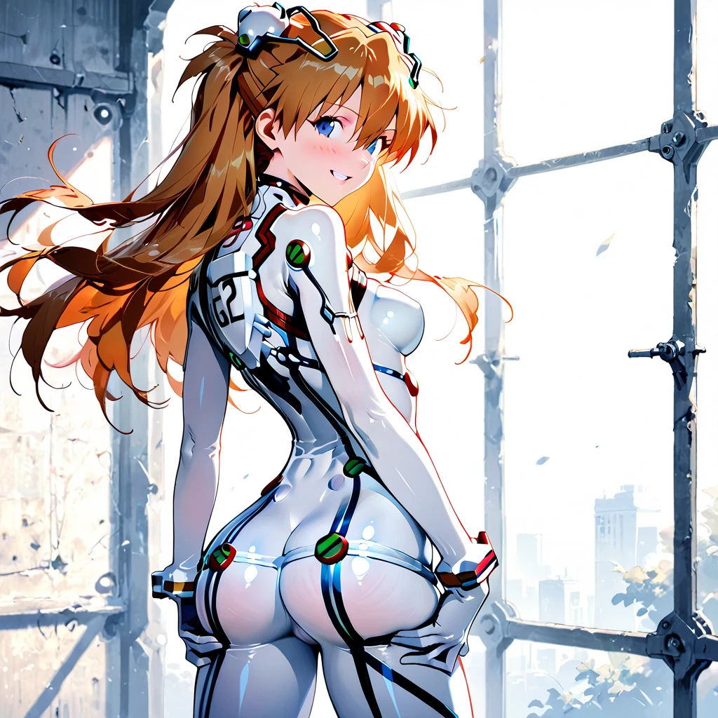 (Mejor calidad)): (Top-quality: 1.1), ((Obra maestra)): (Masterpiece: 1.2), (Muy detallado: 1.3), (3D: 1.0), (Hermoso: 1.3), ((Asuka Langley Shikinami)): (Cyberpunk: 1.3, Beautiful and detailed Asuka Langley Shikinami), ((Ropa transparente)): (Transparent clothing: 1.5), ((Falta muy corta)): (Almost revealing: 1.4), ((Perfecto)): (Perfect: 1.0), ((V