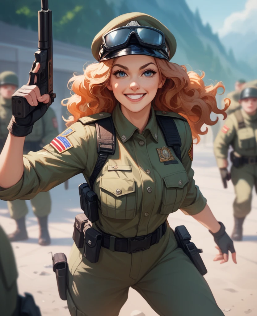 Golden hair, golden eyes with black pupils, woman , big chest, motorcycle goggles, happy, focused, building defense wall, hammering nails, dirty, garage, zombie apocalypse, tattered black streetwear, speeding, highly detailed, perfect eyes, well defined eyes, highly detailed eyes, expressive eyes, best quality