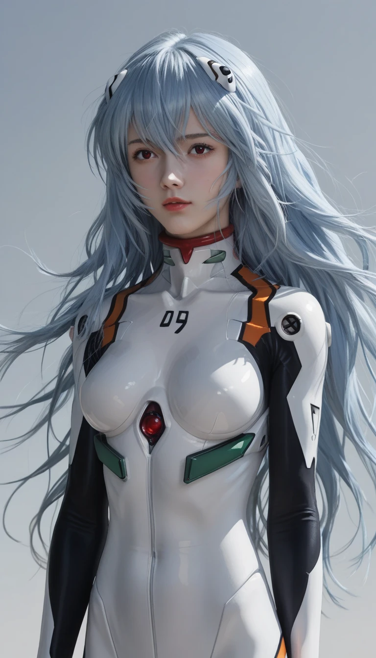 (8k, best qualtiy, tmasterpiece:1.2),k hd,tmasterpiece,hyper-detailing,独奏,1girll,(white backgrounid:1.5),(Elaborate Eyes),((whaite hair)),Manteau, 1girll, star_\(Skysky\), short_hair, starry_sky, tightsuit, ayanami_rei, 独奏, night_sky, red_eyes, red_Background with, boobgasm, white_bodysuit, pilot_suit, lance_of_longinus, By bangs, light_particles, ((Triangular psychosensory devices on both sides of the head)), souryuu_asuka_langley, taut_clothes, Huge chest, bokeh, Mechanical-like clothing, Small logo pattern on chest zero, red color eyes,tentacles wrapping around the body,Covered in white liquid