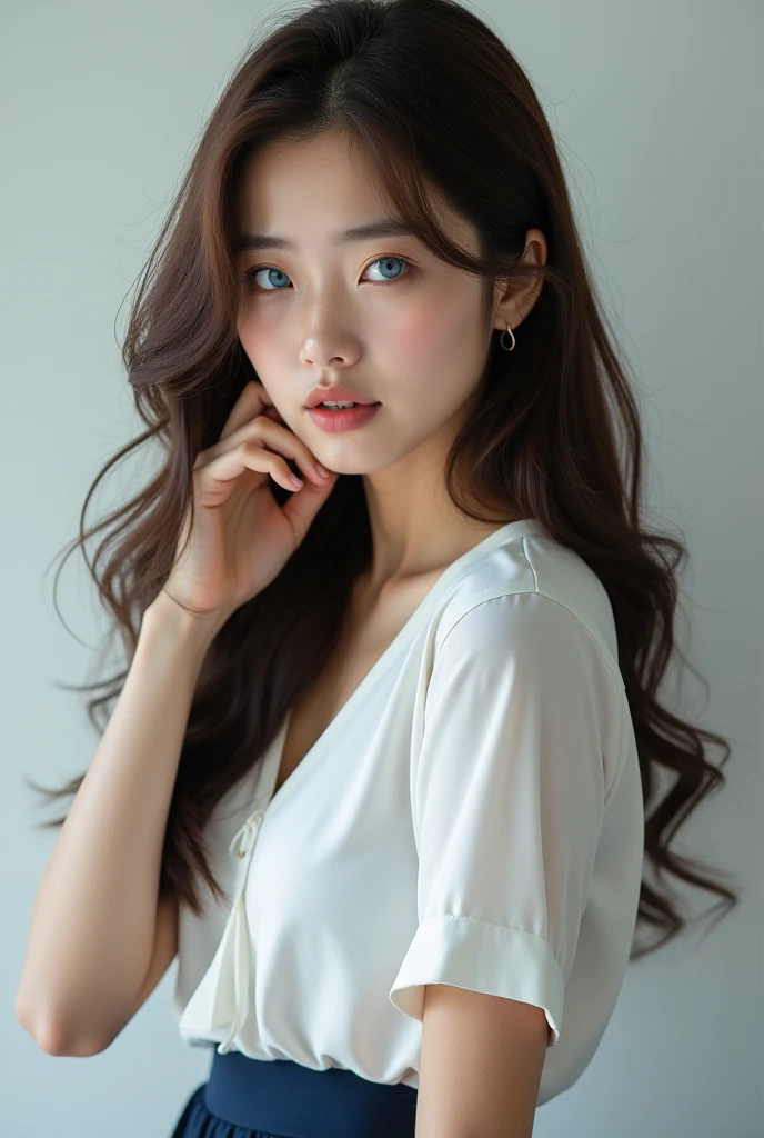 ((Highest quality, 8k, masterpiece :1.3)), One girl, Very fine skin、Close-up of face、Beautiful woman with slim abdominal muscles :1.3, (Random Hairstyles, Huge breasts :1.2), Casual clothing :1.2 Highly Detailed Faces, Fine grain, double eyelid、Japanese women