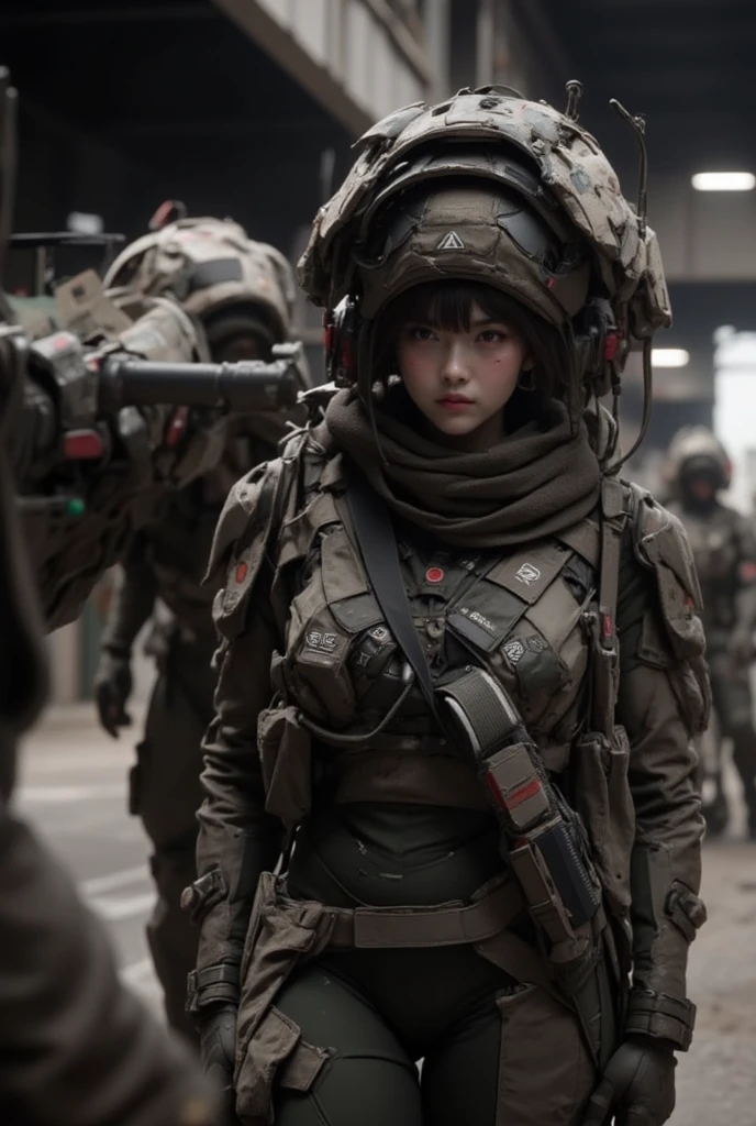 Highest image quality, outstanding details, ultra-high resolution, (realism: 1.4), the best illustration, favor details, highly condensed 1girl, with a delicate and beautiful face, dressed in a black and green mecha, wearing a mecha helmet, holding a directional controller, riding on a motorcycle, the background is a high-tech lighting scene of the future city.