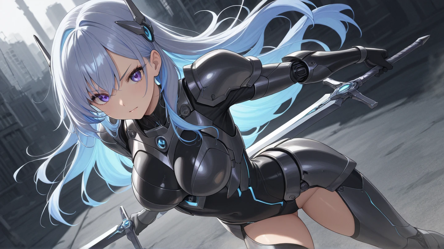anime girl with blue hair and purple dress in a black background, best anime 4k konachan wallpaper, rogue anime girl ayanami rei, 2 b, 2b, ayanami, female action anime girl, rei ayanami, rem rezero, anime style 4 k, badass anime 8 k, biomechanical oppai, android heroine, oppai cyberpunk