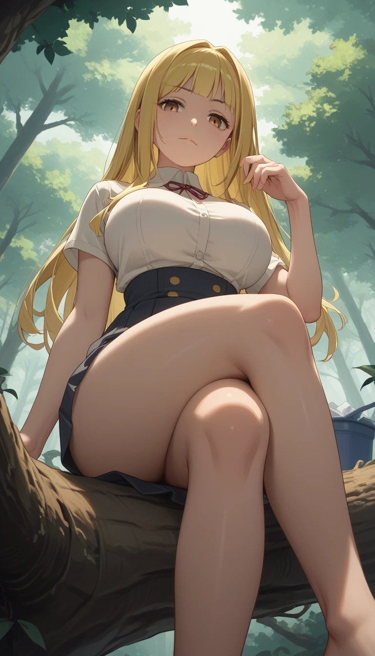 Hentai、High resolution、Focus on people、Kemono Friends、Serval cat、Gal in waitress uniform provocatively spreads her legs and appeals sexual appeal at safari park、Perfect proportions、Cowboy Shot、Very large breasts、Fatty thick legs、Exposing her thick pussy、Sweaty