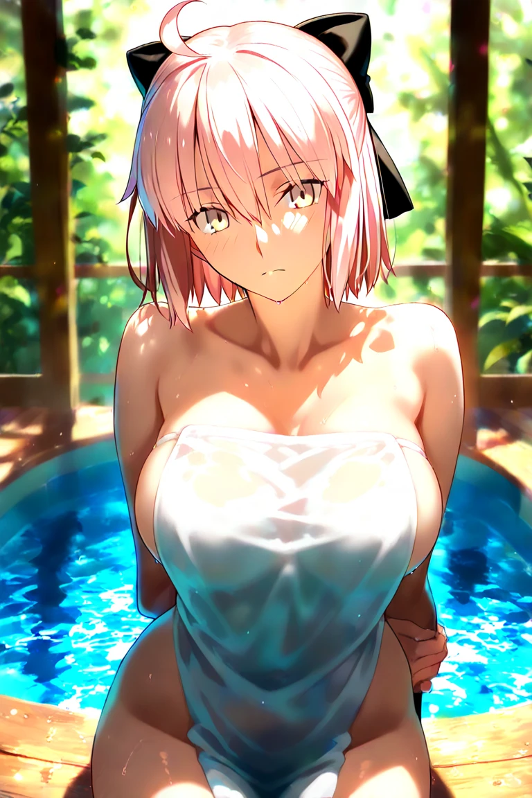 (Highest quality, 4K, 8k, High resolution, masterpiece:1.2), Very detailed, Picturesque, Animated Photography, Photo Animation:1.37)、Japanese schoolgirl、(Pink Hair)、(short hair)、(nude:1.3), (swimwear tan,tan line:1.4),(topless:1.5),(pubic hair:1.2),navel,、black choker、Ecstasy face、Sweat、Are crying、vapor、trembling、Nakano ichika