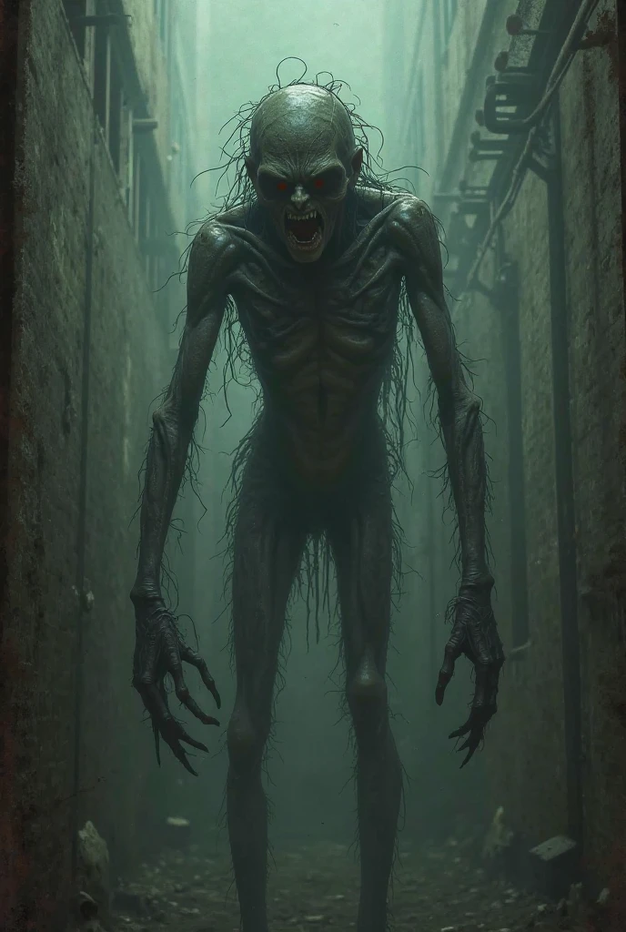a scary man with distorted and contorted body, twisted limbs, jerky movements, crawling on all fours like a dog, approaching the viewer, high contrast, dark and gritty atmosphere, dramatic lighting, horror, dark fantasy, cinematic, hyper detailed,4k,8k