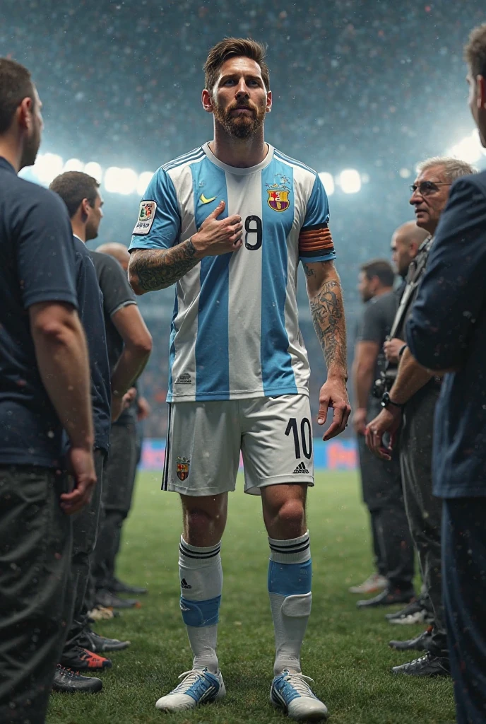 A photograph of Freddie Mercury playing soccer for the Argentina national team