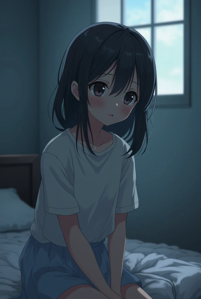 a girl, (out the window:1.1), (outside view:1.1), From the third person, fluttering petals, (depth of field, blurry, blurry background, bokeh:1.2)
