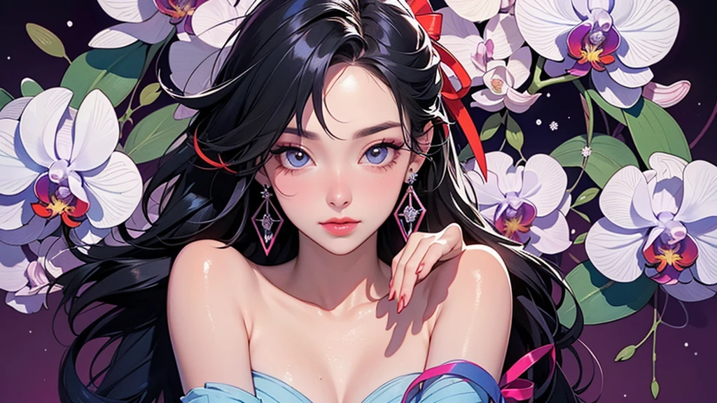 a painting of a woman with long hair and skulls on her head, goddess of death, by loish, beautiful necromancer, by Ryan Yee, by Pedro Pedraja, art contest winner on behance, corpse bride art style, by Juan Villafuerte, loish |, by Eddie Mendoza, by Max Buri, by André Castro