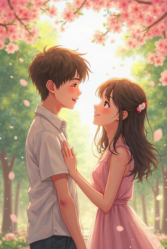 アニメ, Brother & Sister, big brother and little sister, black haired brother and brown haired sister