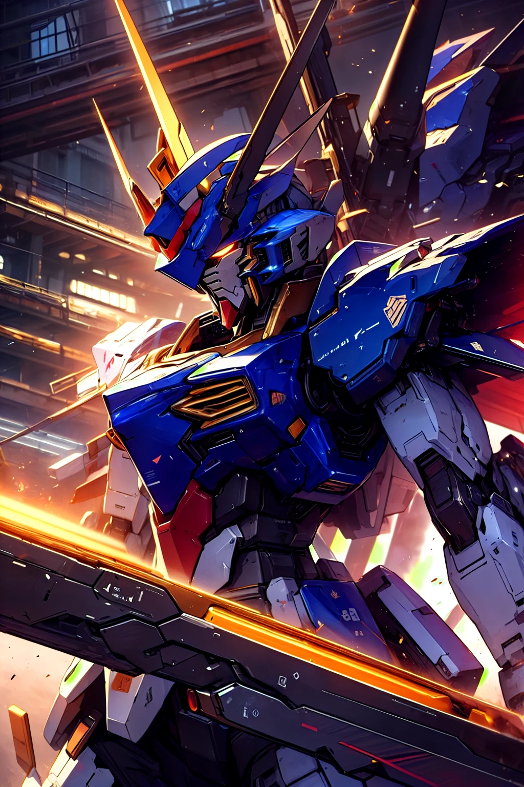 black。black色。black色の機体。 black。BLACK。Gundam,Mecha, robot ,not human,Shine,Alone,sci-fi,Shine eyes,, best quality,masterpiece, edgequality , beautiful intricate details,perspective silhouette ,((8k, best quality, masterpiece, very detailed, rule of thirds)),((Crazy image)),photorealistic,masterpiece,amazing,High Resolution,High Resolution,sharp concentration,photorealistic rendering,very detailedな説明, professional,intricate details, black、black色、black色の機体、 black、BLACK、Beam Saber。 beam shield、 Funnel 、