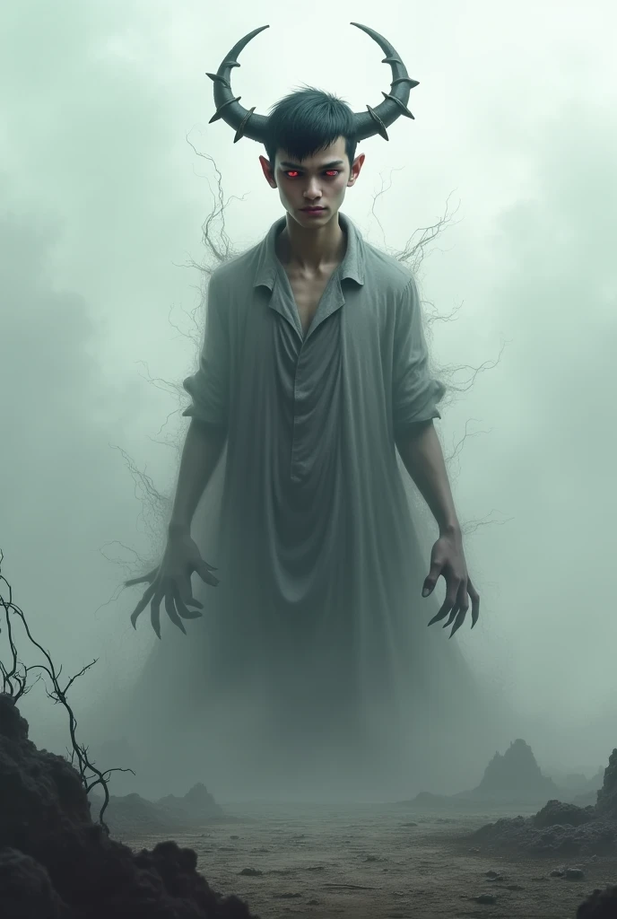 Possessed white boy with opposite side leg full image