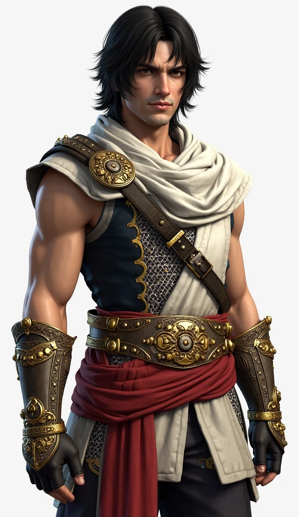 A Dorian tribal warrior from ancient Greece, Sword and shield, whole body.