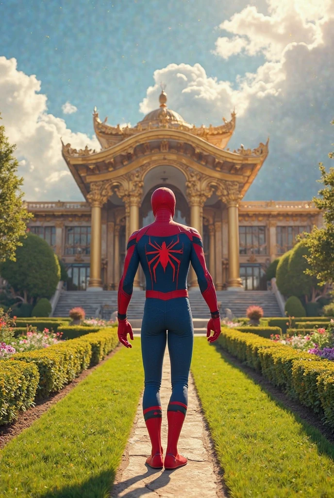 Spiderman statue on Thai temple