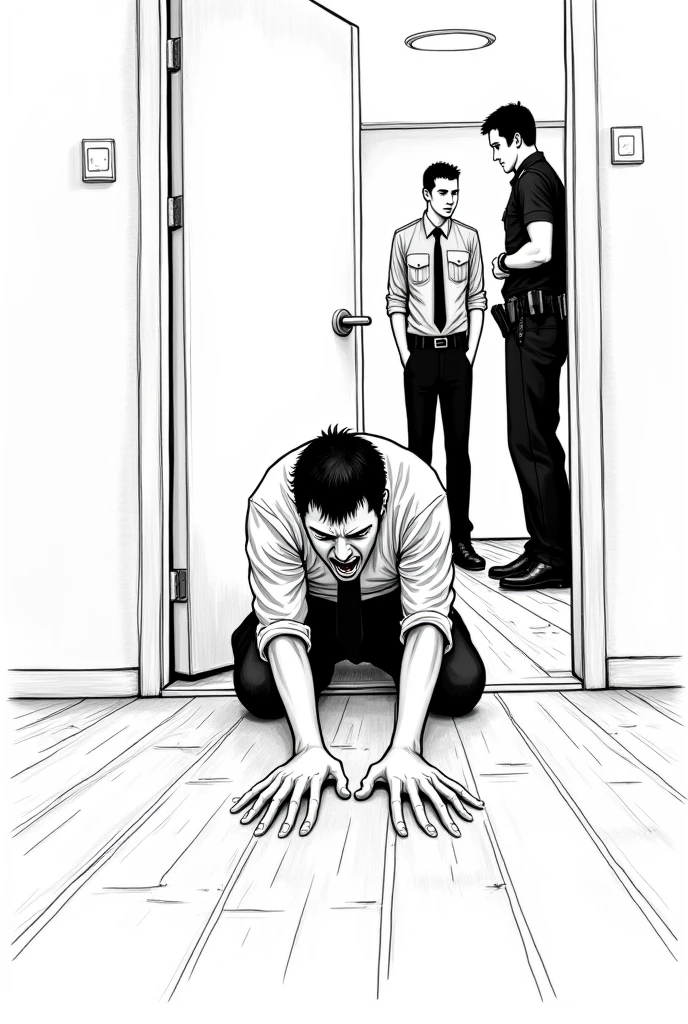 pale skin woman get tortured by black man in bathroom full body