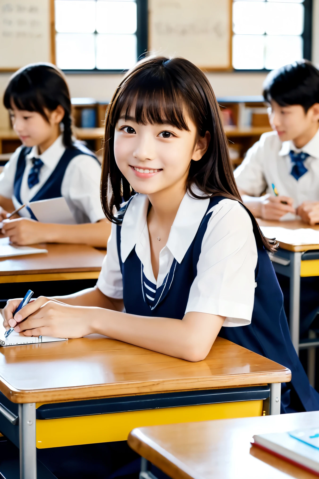 top-quality、masterpiece、No model、no human figures、0 people、Background only、school classrooms、School Desk、hight resolution、