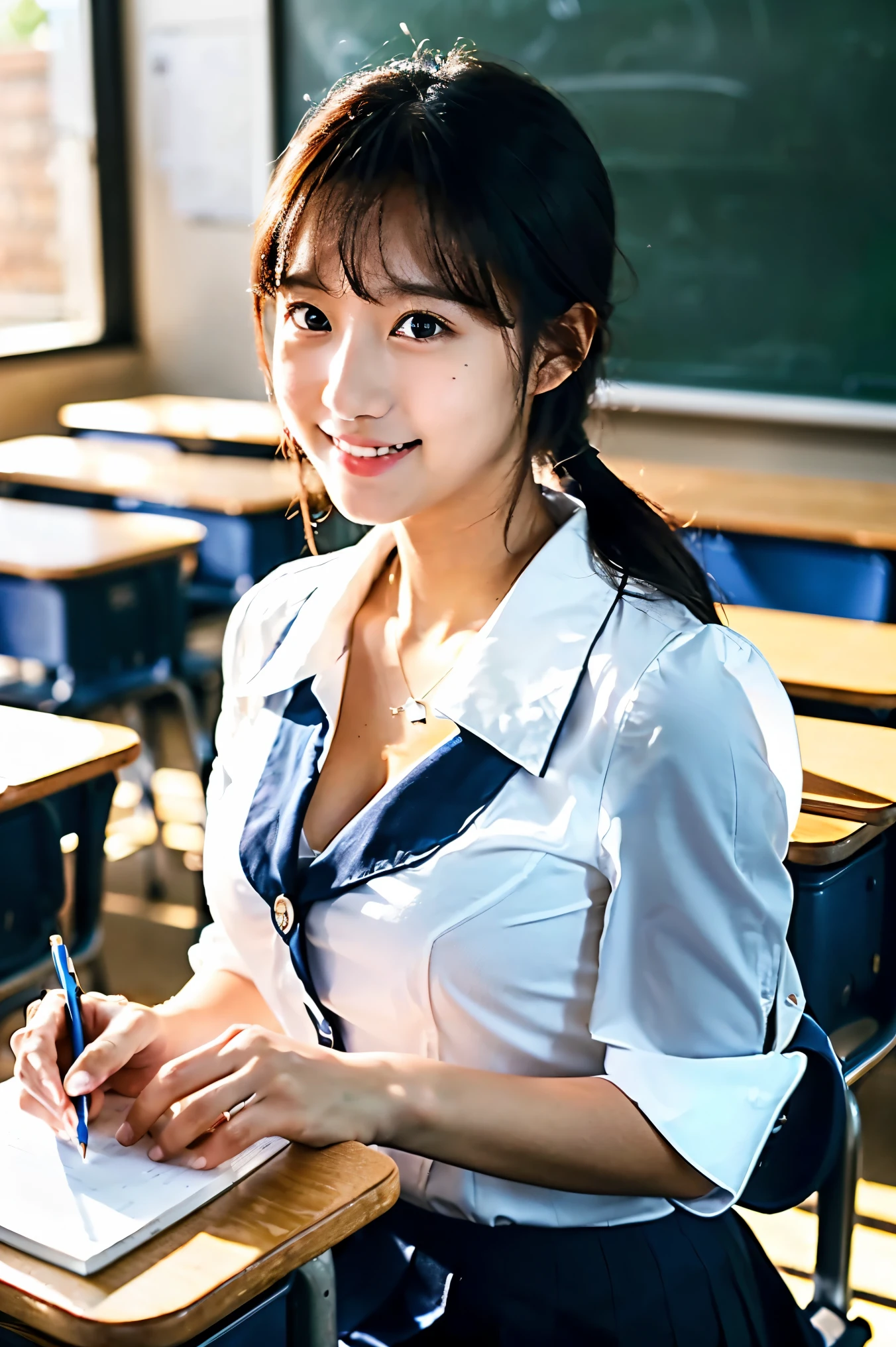 (Dishonest laughter:1.2),(Watching the photographer:1.3),8K,RAW portrait of japanese girl,Photorealistic,超A high resolution,Best Quality,
BREAK
(School uniform:1.2),(From below:1.2),sit a chair,arms folded,(pantyshot:1.2),BREAK
(Natural Skin Texture,Detailed skin, Hyper-Realism,ultra sharpness),Intricate details,depth of fields, 韓国アイドル、乃木坂アイドル、hposing Gravure Idol、、Fashion Model Posing、((Very beautiful 14 year old girl))、(((Pubic area exposed、fullnude、being thin、chest exposed upwards、nipples are fully visible、Classroom、sitting on)))