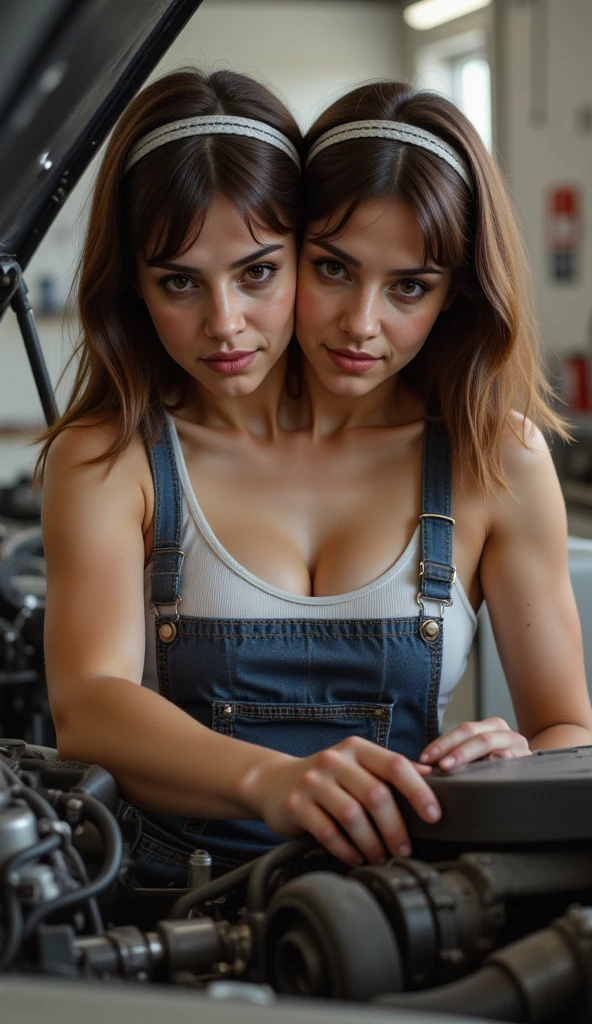 Female supermodel types on a computer keyboard in a cafe. Crimson summer dress. Sunset