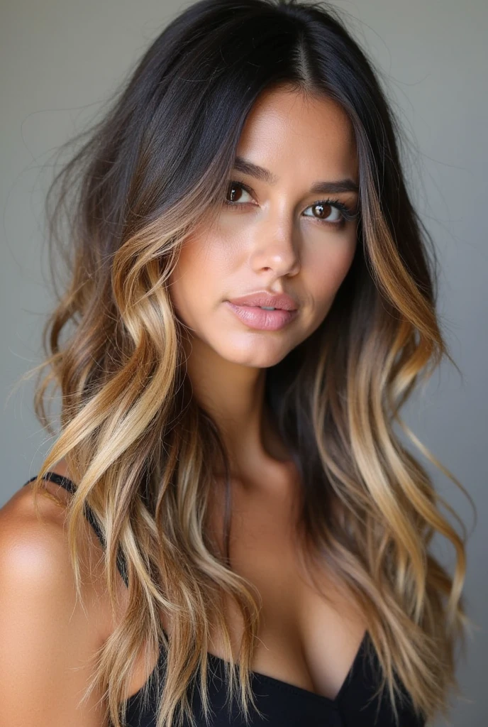 photography of a stunning girl, wearing a low cut top, wavy hair, in the office, looks into the camera, symmetrical eyes, symmetrical face, photorealistic, photography, path tracing, specular lighting, volumetric face light, path traced hair, visible shadows, intricate, elaborate, hyper realistic