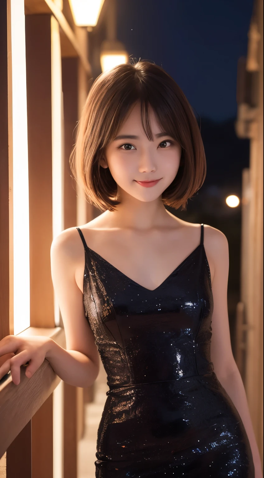 Fairy Tail、Short pixie cut hair、Cute Fairy、View here、Steppe hills、A lot of little sparkling lights、Designed like a gift、Colorful design、Pop feel、Moonlit Night、moonlight、Perfect lighting、Perfect body、Sharp Focus、High definition、high resolution、High color rendering、High resolution、Ultra-realistic、photo realistic