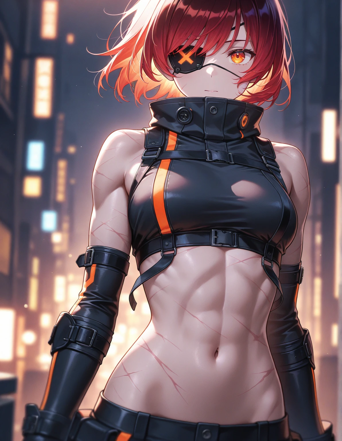 1girl, 18 year old female, Gudako, Fate Grand/Order, anime style, ultra realistic, high detail, sexy pose, sexy, beautiful, exposed skin, slender, skinny, exposed breast, medium breast, nipples, nude, nudity, absurdres, high res, ultrasharp, 8K, UHD, retina, masterpiece, accurate, anatomically correct, perfect anatomy, textured skin, super detail, high details, high quality, award winning, best quality, high res, looking at viewer, detailed eyes, four fingers and one thumb per hand, perfect hands, perfect finger, two arms only, no clothes, revealing, orange hair, orange eyes